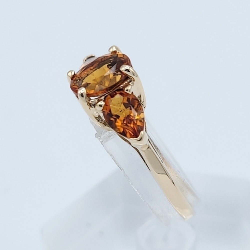 10k Citrine 3 Stone Ring — image 3 of 8